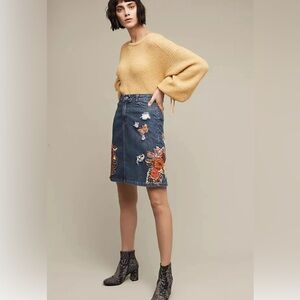 Anthropologie Gardeners Denim Pencil Skirt